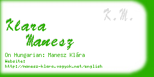 klara manesz business card